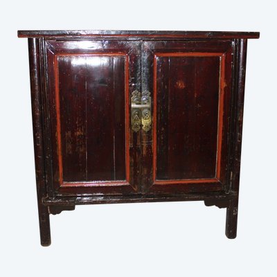 Chinese Lacquered Wood Wardrobe Circa 1900