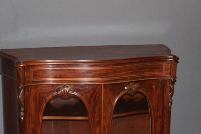 Napoleon III Curved Mahogany Display Case About 1880