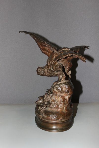 Bronzo La Perdrix Et Le Lézard Di Arson XIX