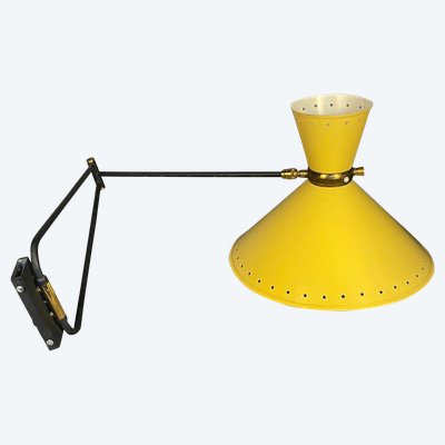 Applique, lampe potence Diabolo René Mathieu Lunel tôle étoiles design XXème