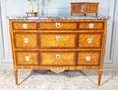 Louis XVI chest of drawers stamped M. Ohneberg