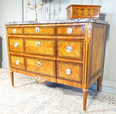 Louis XVI chest of drawers stamped M. Ohneberg