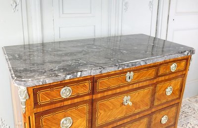 Louis XVI chest of drawers stamped M. Ohneberg