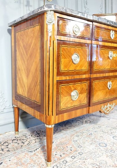 Louis XVI chest of drawers stamped M. Ohneberg