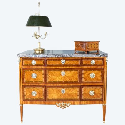 Louis XVI chest of drawers stamped M. Ohneberg