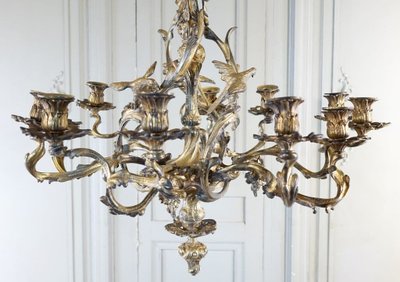 Lustre De Style Louis XV En Bronze Doré