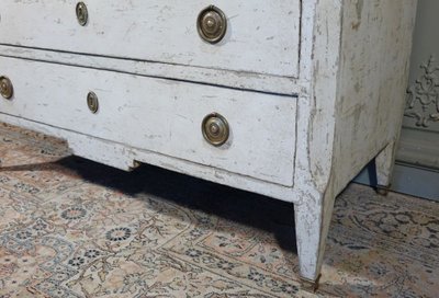 Commode d'époque Louis XVI / Directoire. Plateau Faux Marbre.