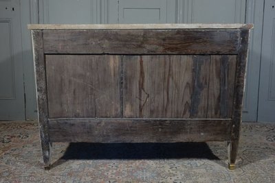 Commode d'époque Louis XVI / Directoire. Plateau Faux Marbre.