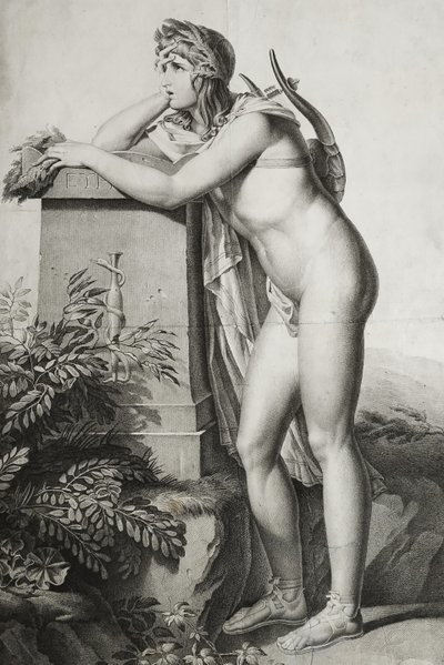 Orfeo Incisione mitologica periodo Antico Impero da Pierre-Narcisse Guérin XIX secolo