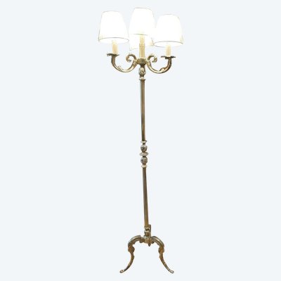 Solid gilt bronze floor lamp in the Louis XVI style - Early 20th century