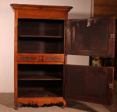 French Wardrobe In Cherry Wood - 18th Century