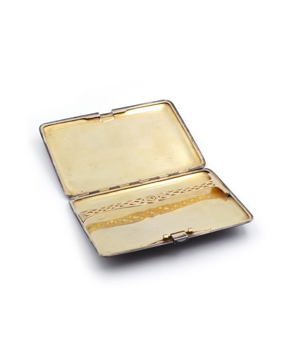 Cartier Cigarette Case Enamel Gold And Silver, Signed Cartier, Antique Box 