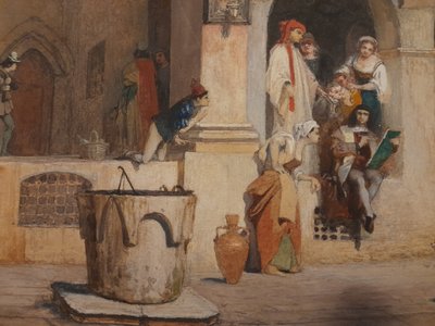 AZE Adolphe scène de rue à Venise 1879  gouache 