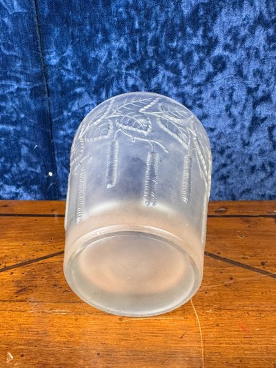 Art Nouveau vase in frosted pressed glass