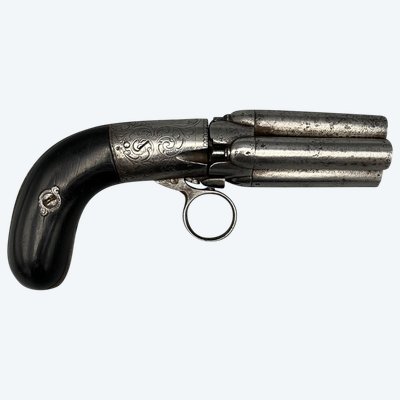 Revolver Poivrière Mariette - Liège, Belgique - XIXème siècle