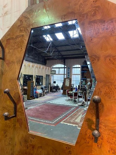 Coat rack - Art Deco period wardrobe in elm burl