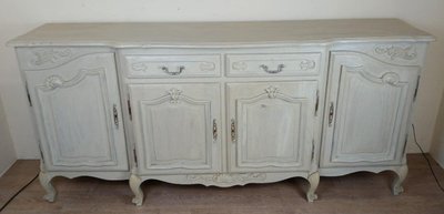 Buffet En Enfilade Style Louis XV Provençal En Bois Laqué Circa 1900