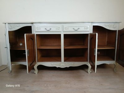 Buffet En Enfilade Style Louis XV Provençal En Bois Laqué Circa 1900