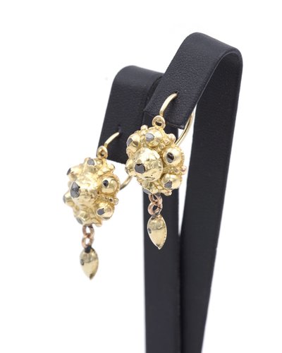 Georgian iberian diamond earrings in 14 karat gold, Georgian earrings, Spain