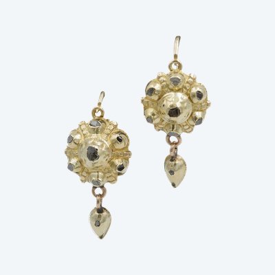 Georgian iberian diamond earrings in 14 karat gold, Georgian earrings, Spain