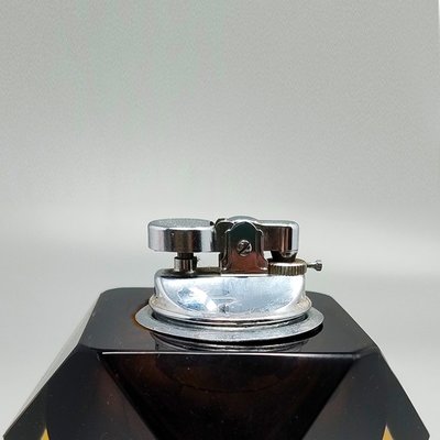 1960s Stunning Brown and Yellow Table Lighter in Murano Sommerso Glass By Flavio Poli for Seguso