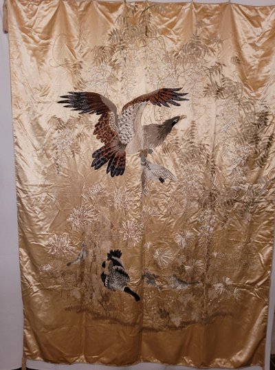 Large Chinese embroidered hanging, late 19th century