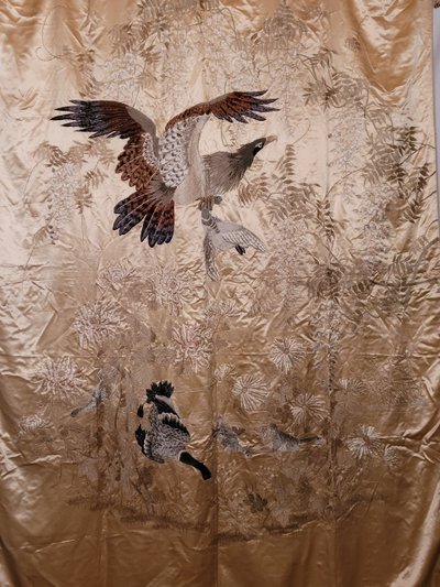 Large Chinese embroidered hanging, late 19th century