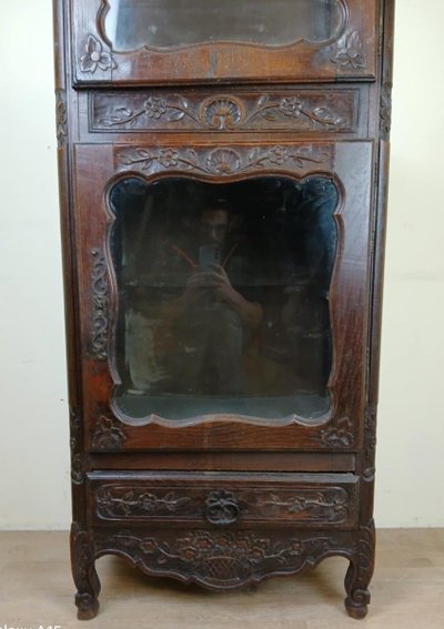 Vetrina in rovere provenzale Luigi XV 1850-1880 circa