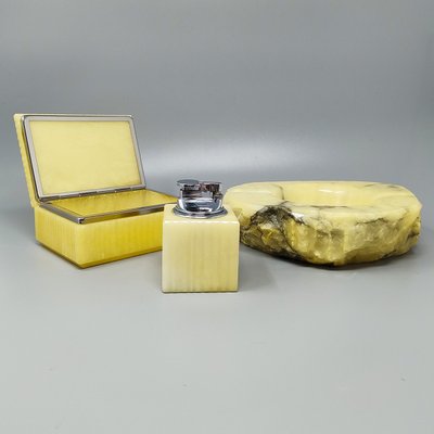 1960s Gorgeous Alabaster Smoking Set by Romano Bianchi