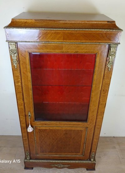 Louis XVI Style Marquetry Bookcase - Display Cabinet / Second Half of the 20th Century