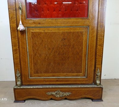 Louis XVI Style Marquetry Bookcase - Display Cabinet / Second Half of the 20th Century