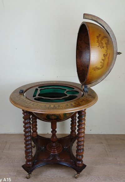 Iconic Vintage World Map Cocktail Bar Cabinet from the 1970s