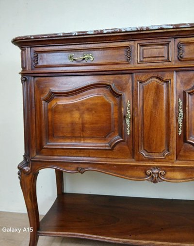 Buffet De Style Louis XV En Noyer Vers 1880