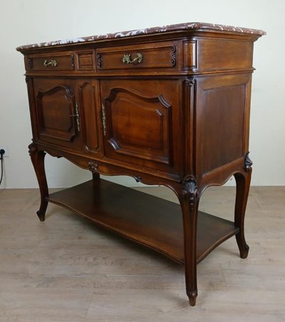 Buffet De Style Louis XV En Noyer Vers 1880