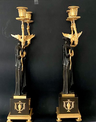  pair of candelabras circa 1810, empire period