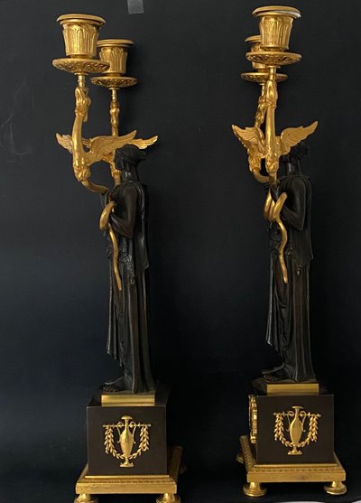  pair of candelabras circa 1810, empire period