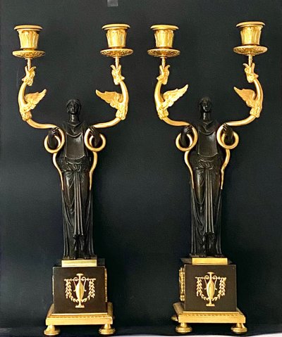  pair of candelabras circa 1810, empire period