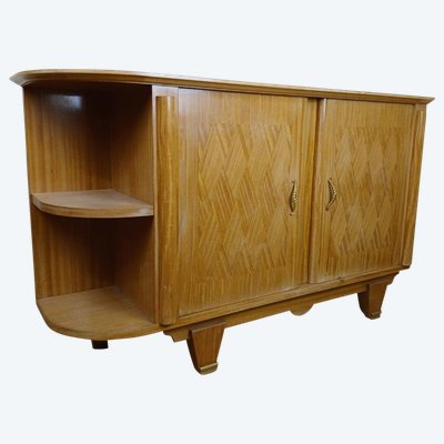 Da Jules Leleu: rara credenza angolare in legno chiaro, periodo Art Déco, circa 1930