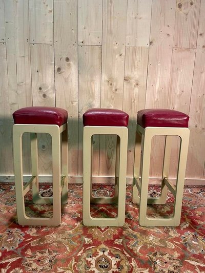 Set of 3 bar stools 1970