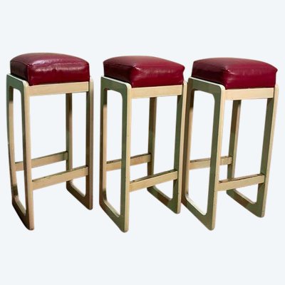 Set of 3 bar stools 1970