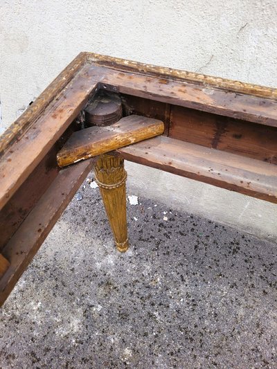 Gilded Wood Center Table With Marble Top, Late 19th Century