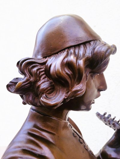 Paul Dubois, Le Chanteur Florentin du XVème siècle, Bronze Signed, 19th Century