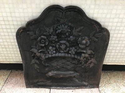 Antique cast iron fireback from the 19th century