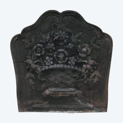 Antique cast iron fireback from the 19th century