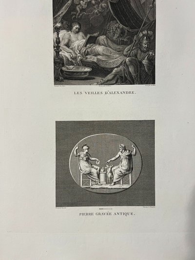 Les veilles d'Alexandre, Ciro Ferri, Pallas et Pluton Engraved stone, Etching