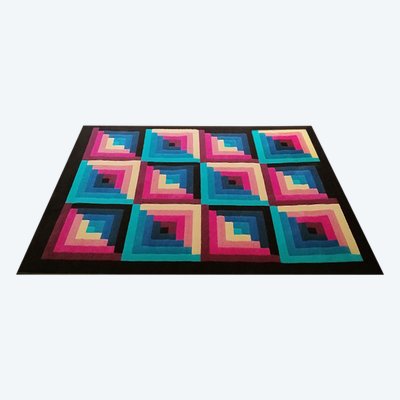 Magnifique tapis géométrique en laine italienne des années 1980 par Missoni pour T&J Vestor