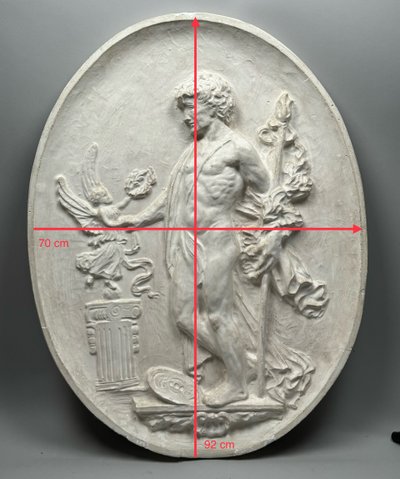 Two large plaster medallions, antique decor circa 1880