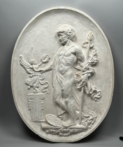 Two large plaster medallions, antique decor circa 1880