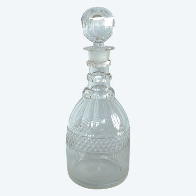 Le Creusot: cut-crystal whisky or cognac decanter - circa 1830