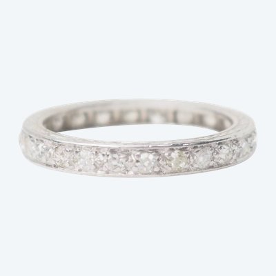 American wedding band in platinum and diamonds 0.80ct